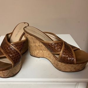 Slip on platform heels brown 6 1/2